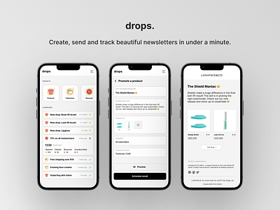 Drops newsletter app app dashboard design ecommerce graphic design interface ios minimal mobile newsletters ui ux