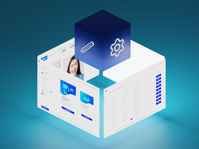 Dashboard Billboard design illustration isometric isometric design isometric illustration logo ui