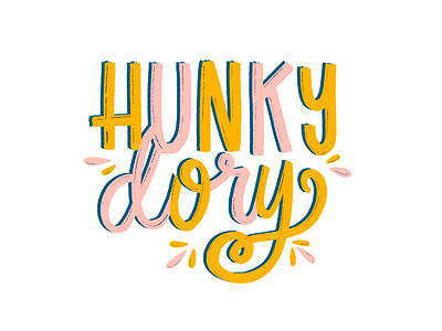 Hunky Dory 60s color hand drawn typography hand lettering hand typography hunky dory illustration retro sixties texture type type illustration typography