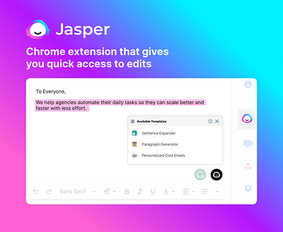 Jasper.ai design experiments ui ux