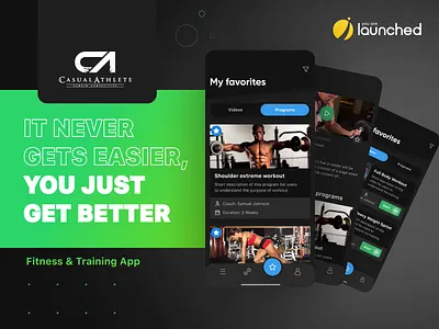 Casual Athlete - Fitness & Training App animation app case study creative design development figma fitness gym ios iphone app development mobile app development sport startup studio ui ux workout