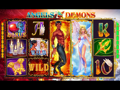 Main UI for the online slot machine angels demons design gambling game art game design game reel design game reel developer game reel development game reels reels reels art reels design slot design slot game design slot game reel slot machine art slot machine design slot machine reels slot reels