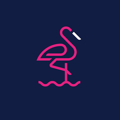 Flamingo Logo Design bird flamingo golden ratio logo minimal minimalist pink storck stork