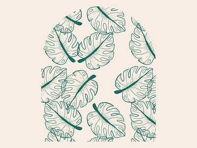 Monstera Pattern botanical flat floral houseplants illustration monstera monstera plant pattern pattern design plants surface design surface designer