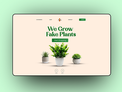 Artificial Nature Landing Page design exploration flat graphic design ui ux