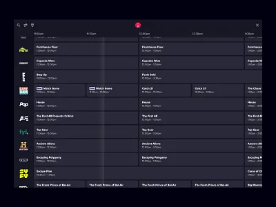 Online TV Guide icons tv user interface