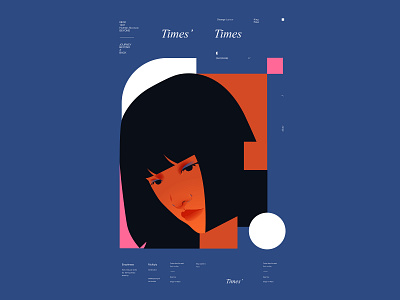 Times' abstract composition design girl girl illustration girl portrait grid illustration laconic layout lines minimal portrait portrait illustration poster shapes typography woman woman illustration woman portrait