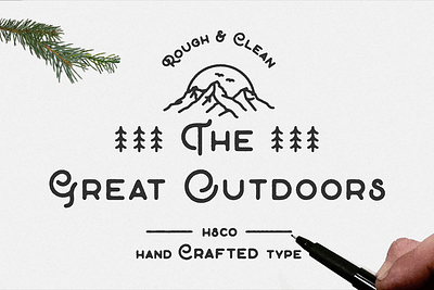 The Great Outdoors design display font free free font freebie illustration logo type typeface vintage