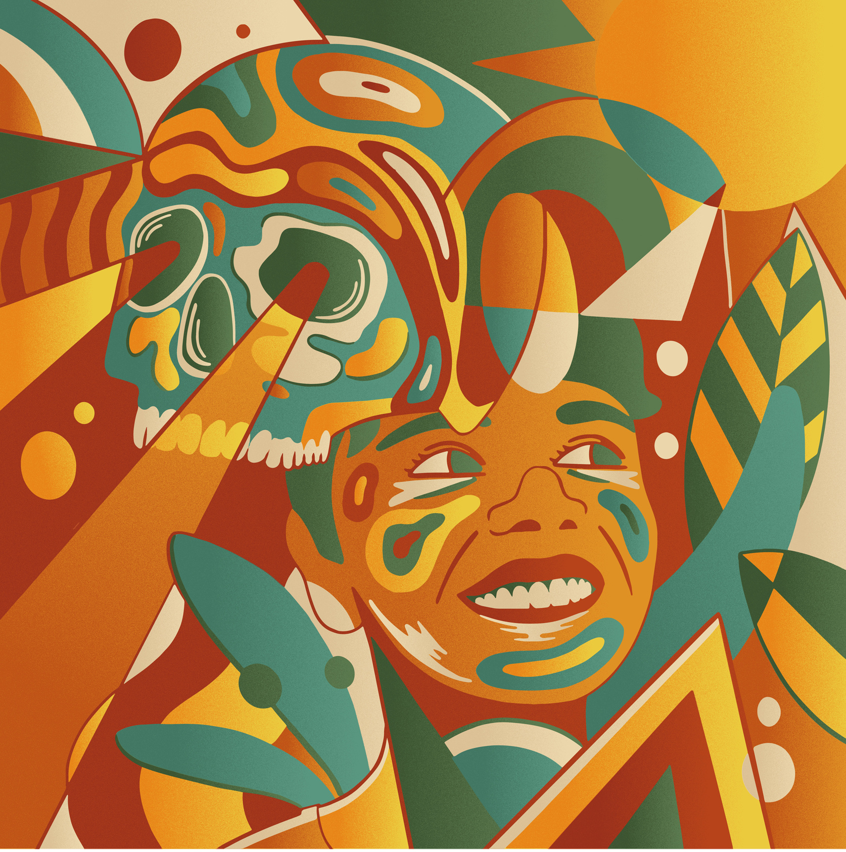 CARNIVAL GIRL branding carnival colorful conceptart design girl graphic design illustration logo motion graphics skull texture vector