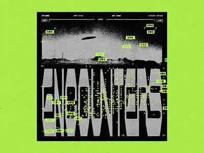 Encounters album album cover aliens custom typography sci fi scifi spaceship typography ufo