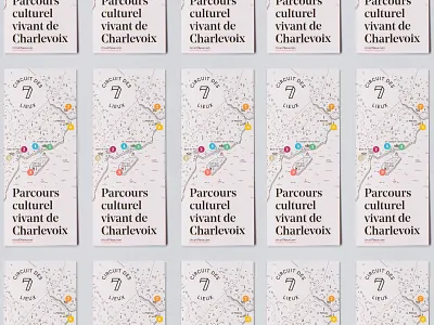 Circuit des 7 lieux - flyer branding design identity illustration logo map minimal print retro travel vector