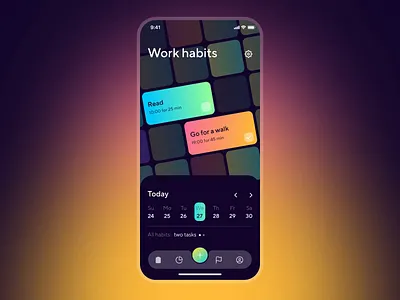 Habit Builder App Interactions app design design design studio graphic design habit interaction interaction design interface mobile mobile application mobile design mobile ui ui user experience user interface utilities ux