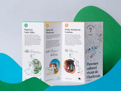 Circuit des 7 lieux - Flyer branding design flyer icons identity illustration logo minimal mountains print travel vector