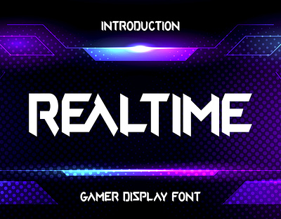 Realtime Gamer Typeface all caps app bold font branding design e sport future futuristic gamer gaming illustration logo robotic sci fi ui vector