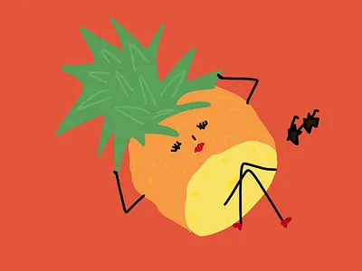 La piña creida design flat fruitillustration illustration illustrationoftheday illustrator minimal
