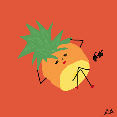 La piña creida design flat fruitillustration illustration illustrationoftheday illustrator minimal