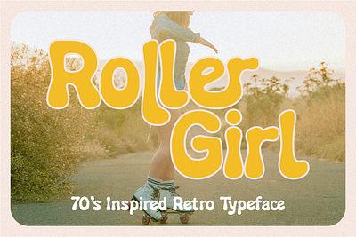 Roller Girl - Groovy Retro 70s Font design display font free free font freebie illustration logo type typeface vintage