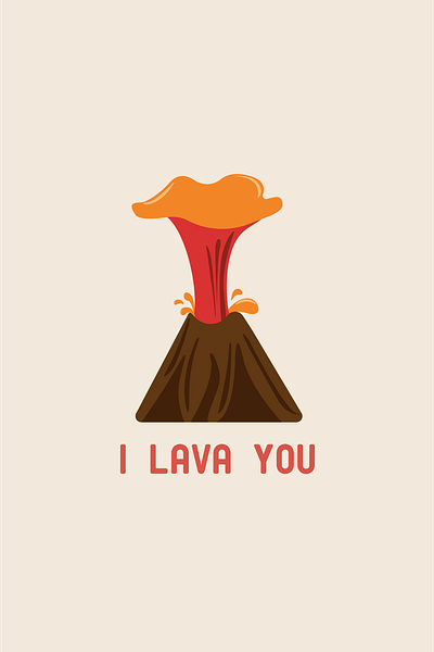 I LAVA YOU design disney illustration illustrator movies procreate pun quotes valentine volcano