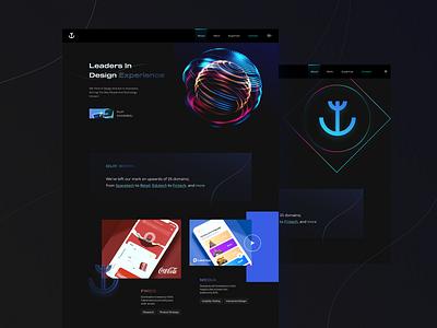 Anchor design agency - Website/Unused concept agency artdirection clean concept darkui design figma futuristic homepage landingpage ui uidesign uidesigner uiux visual direction webdesign website website design