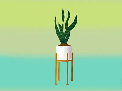 Potted plant art branding design emoji illustration logo original art sticker vector