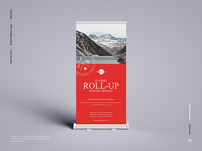 Free Banner Roll-Up Mockup roll up mockup