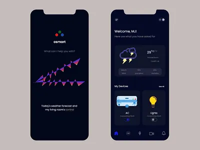 OSmart Home Assistant app concept branding graphic design