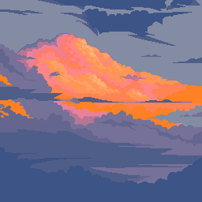 Untitled 8bit abstract clouds contrast design illustration orange pixelart retro sky sunset vibrant