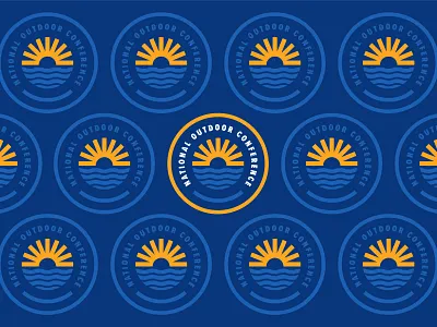 National Outdoor Conference adventure badge boy scouts brand identity branding icon identity illustration logo logomark outdoor sun sunshine waves