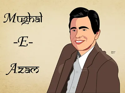 Dilip Kumar actor bollywood caricature dilipkuma. dilipkumarsaab dpicso indiancinema mughaleazam portrait vector veteran