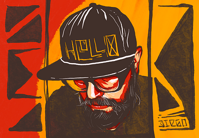 Hello brown design illustration portrait red red dead redemption yellow