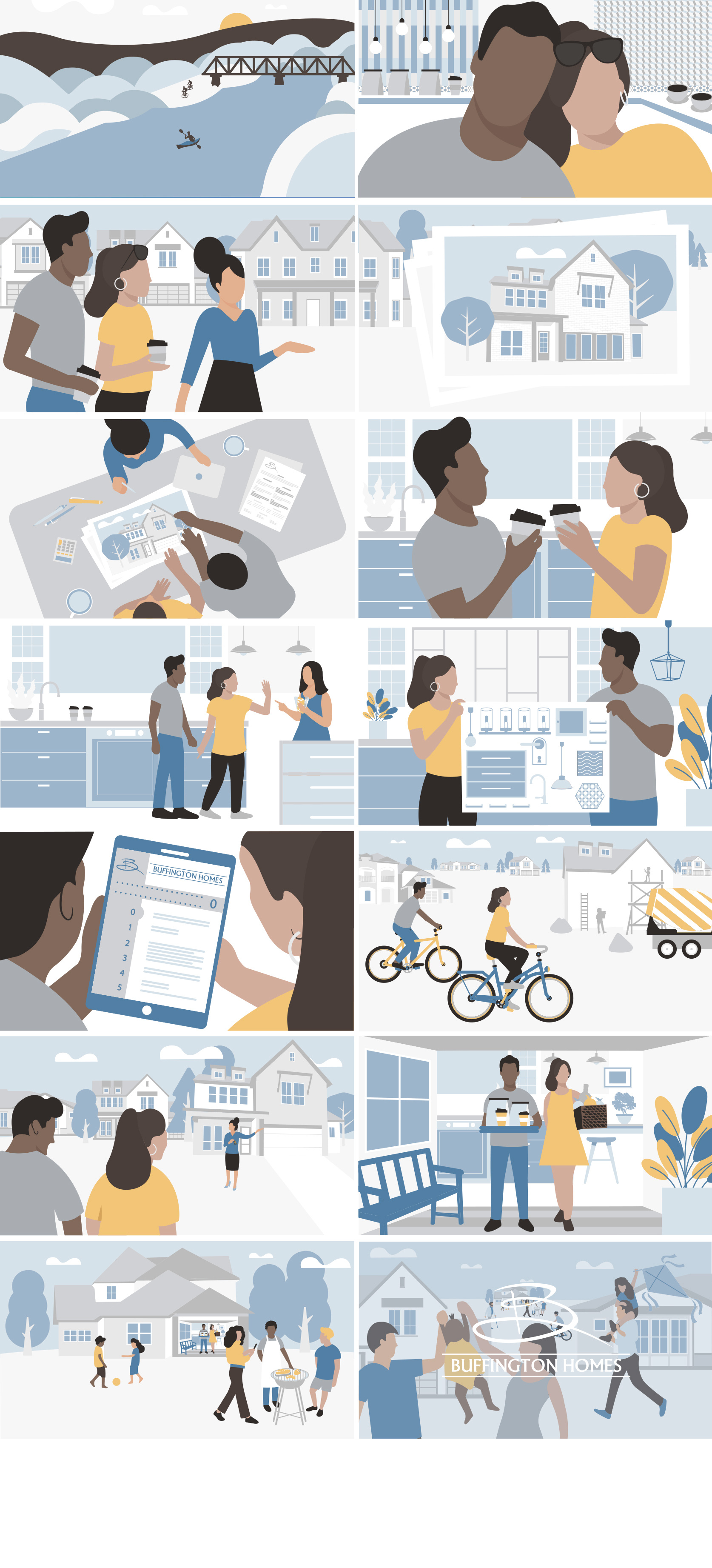 BUFFINGTON HOMES animation branding characterdesign design graphic design illustration logo motion graphics promotv vector