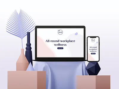 All Well - Wellness company brand identity branding design graphic design healthy illustration logo meditation web design well being wellness wellness app yoga