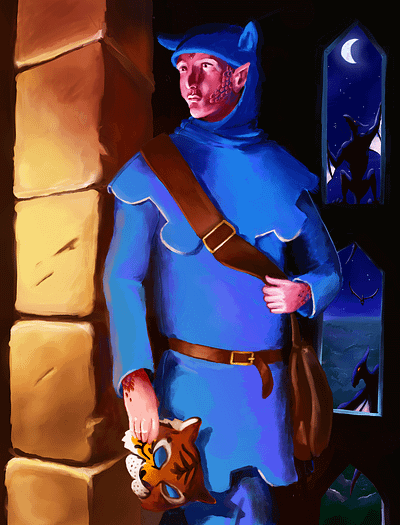 The Thief in the Temple character commission digital illustration painting