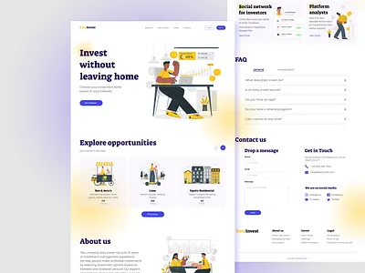 Easy Invest Company adaptive branding design figma illustration invest logo photoshop ui ux web