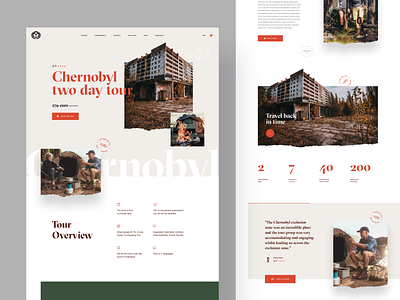 Chernobyl Welcome - Homepage booking clean design homepage minimal modern outdoor simple travel trip ui ux