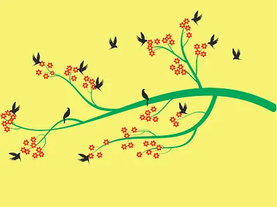 Birds and Flowers design graphic design illustration