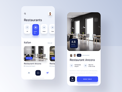 Restaurant App - User Interface app booking clean food ios minimal modern restaurant simple ui ux