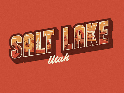 Salt Lake City, UT 2d design flat illustration logo mountains salt lake city ut utah