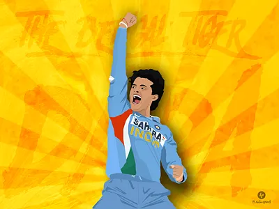 Sourav Ganguly - Digital Art character dada design digital art graphic design illustration sourav ganguly