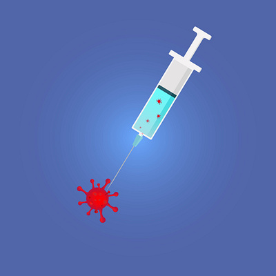 coronavirus vaccine blue coronavirus microbe syringe vaccine vector virus