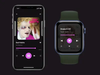 Music Player - Daily UI 009 app design minimal ui