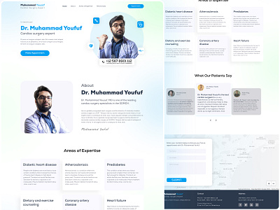 Doctor's Landing Page animation clean clean ui ux clinic corporat creative design doctors health healthcare hero landing landing page landing page homepage medical single page single page website ui ux web design