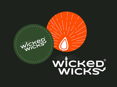 Wicked Wicks - Logotype & Identity branding brief brutalism candles clean design fire graphic design green hell illustration light logo logotype orange primitivism print ux vector weekly warm up