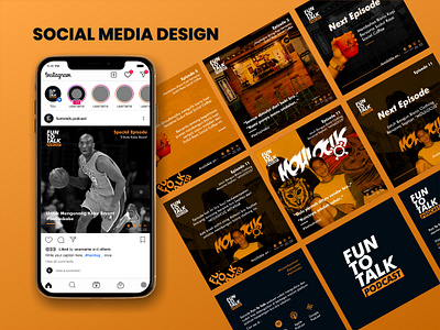 Instagram Post Design for FunToTalk Podcast branding design instagram instagram design logo social media typography ui