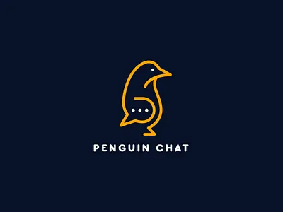Creative minimalist lineart logo design brand design branding chat clean communication creative creative logo design eyecatchy graphic design lineart logo minimalist penguin social media speedy styleguide trendy vintage worthart
