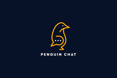 Creative minimalist lineart logo design brand design branding chat clean communication creative creative logo design eyecatchy graphic design lineart logo minimalist penguin social media speedy styleguide trendy vintage worthart