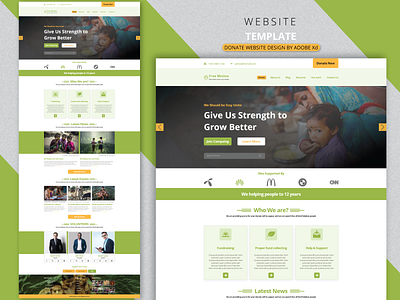 Donate Website Ui Template Design. color web template donate ui full page design landing page template ui design ui landing page ui ux web template website website ui