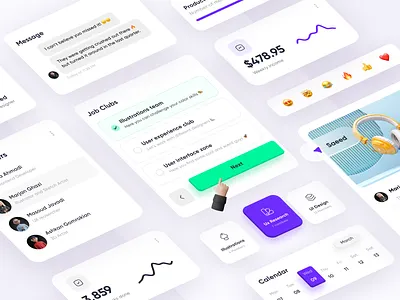 Project Component buttons cards chat checkbox clean component dashboard dashboard ui design system emoji kit popup project team ui ui component ui element uidesign uiux widget