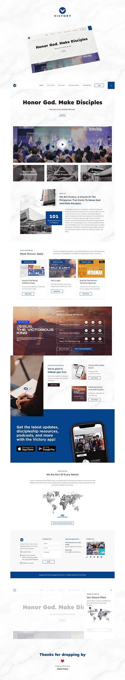 Victory branding church design ui ui ux design ui web web desgin