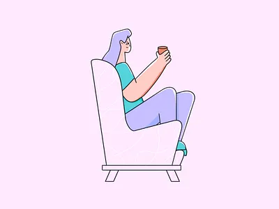 Resting behance character design flat character design flat design flat girl girl character illustration illustrator procreate sitting vector vector illustration